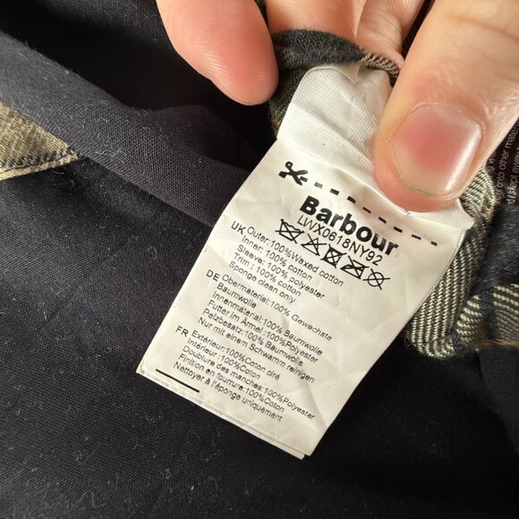 Barbour Rain Parka Heritage Brand Waxed Jacket Women Blue Hooded Size 6 US - Picture 15 of 16